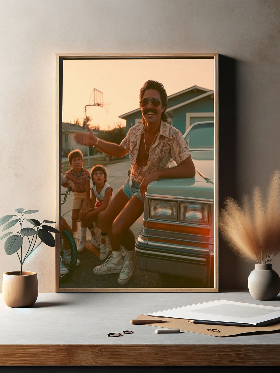 Sunset Street Scene Photography Poster. — room view 2