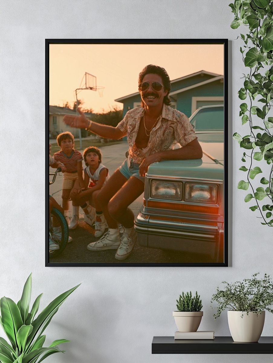 Sunset Street Scene Photography Poster. — room view 4