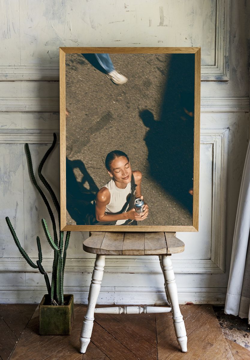 Sunlit Street Portrait Poster. room preview