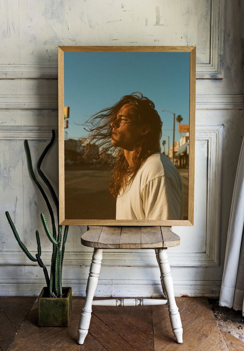 Windblown Street Portrait Poster. room preview