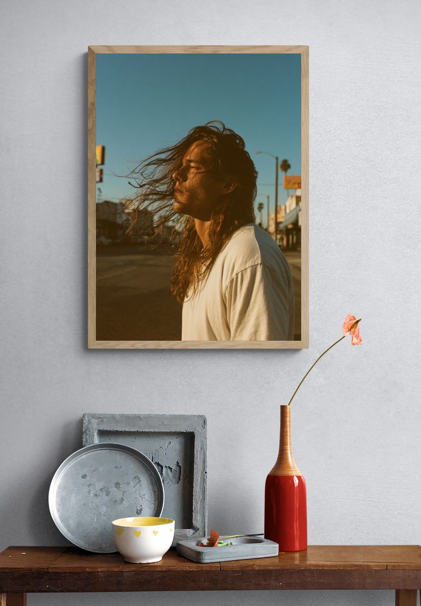 Windblown Street Portrait Poster. — room view 3
