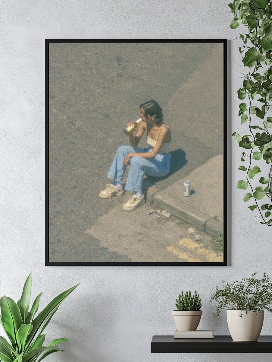 Street Portrait with Bottle Poster. — room view 4