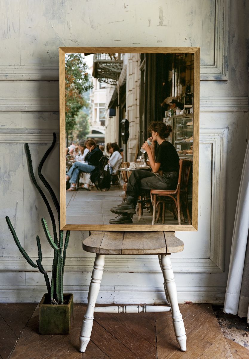 Sidewalk Cafe Street Photography Poster. room preview