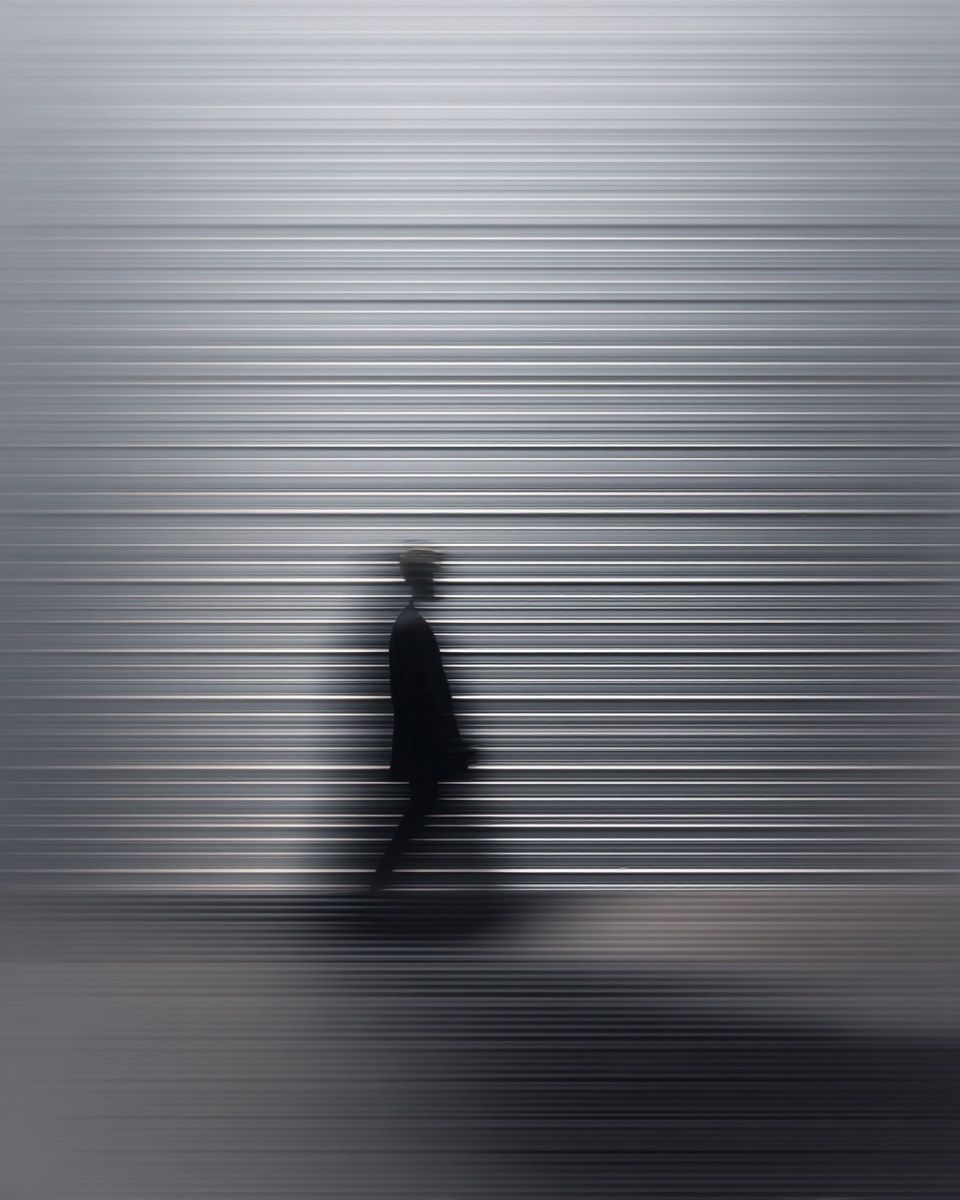 Blurred Silhouette Street Photography Poster. poster detail