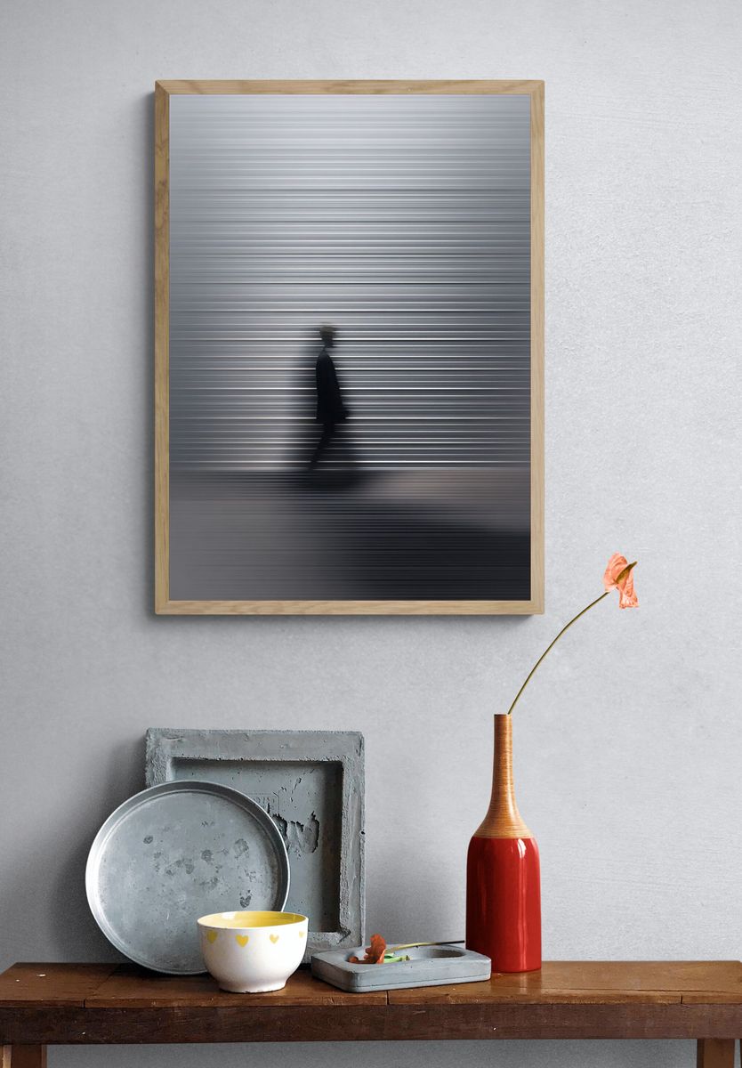 Blurred Silhouette Street Photography Poster. — room view 3