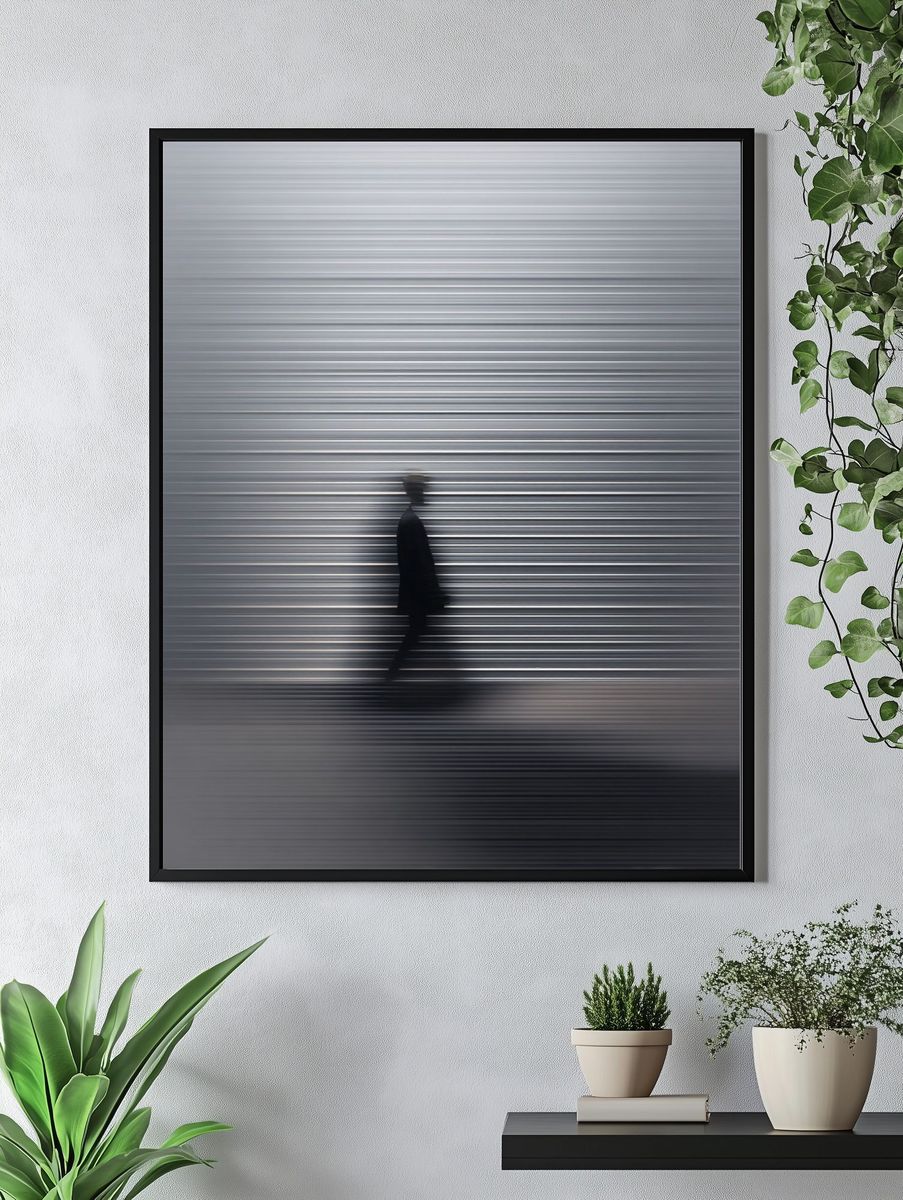Blurred Silhouette Street Photography Poster. — room view 4