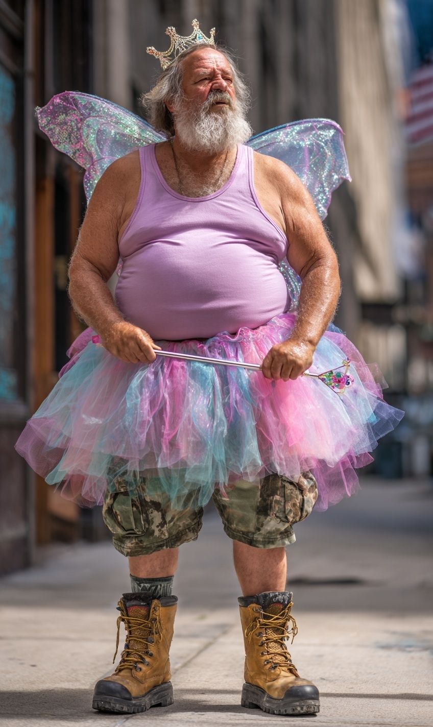 Street Portrait in Fairy Costume Poster. poster detail