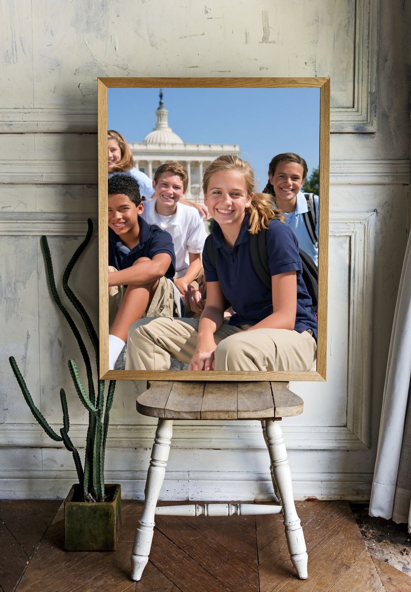 Students at Capitol Building Photography Poster. room preview