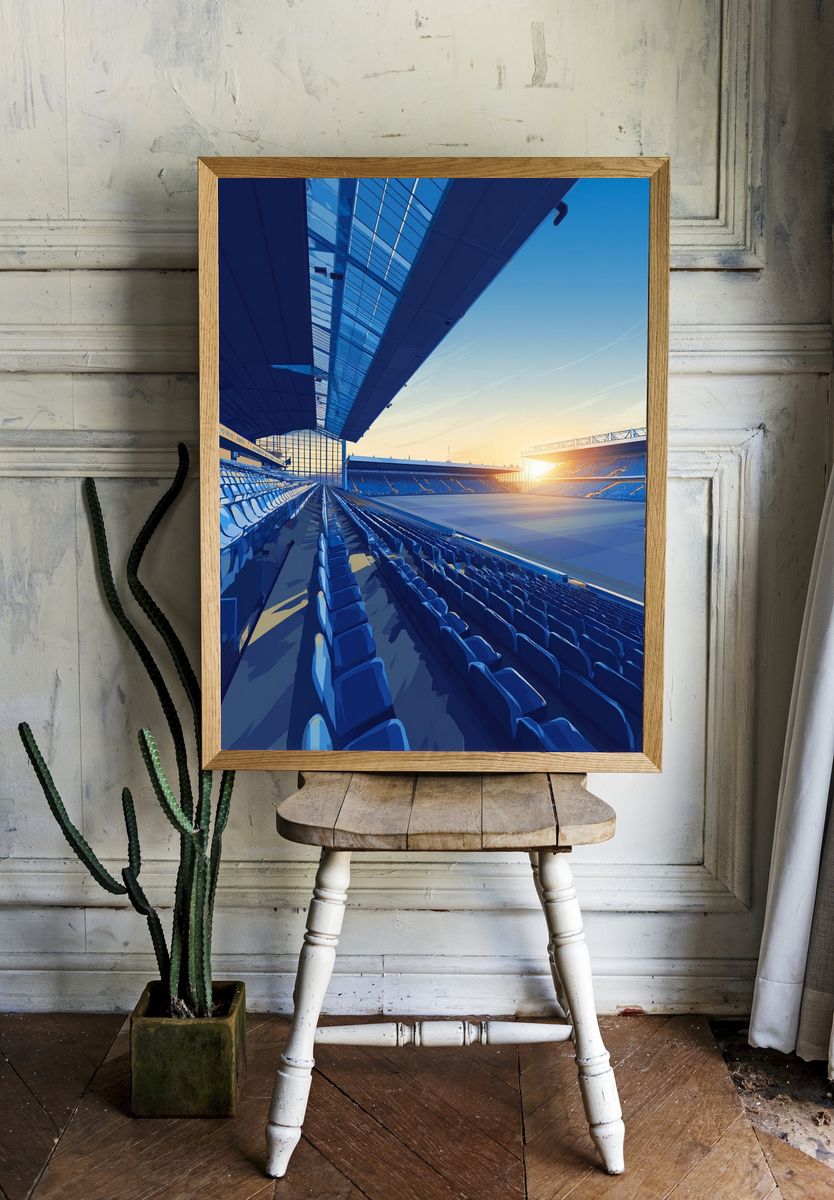 Stadium at Sunset — Digital Art Print. — room view 1