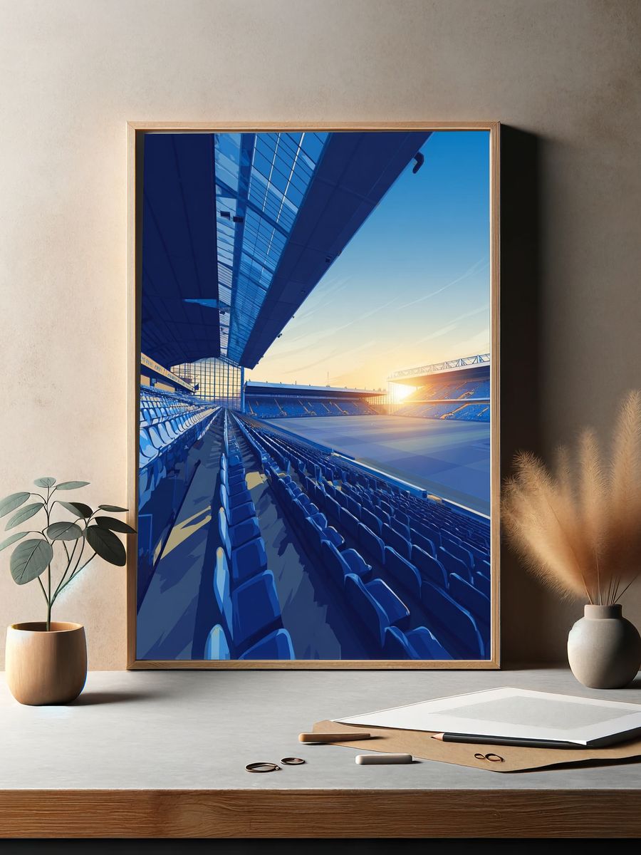 Stadium at Sunset — Digital Art Print. — room view 2