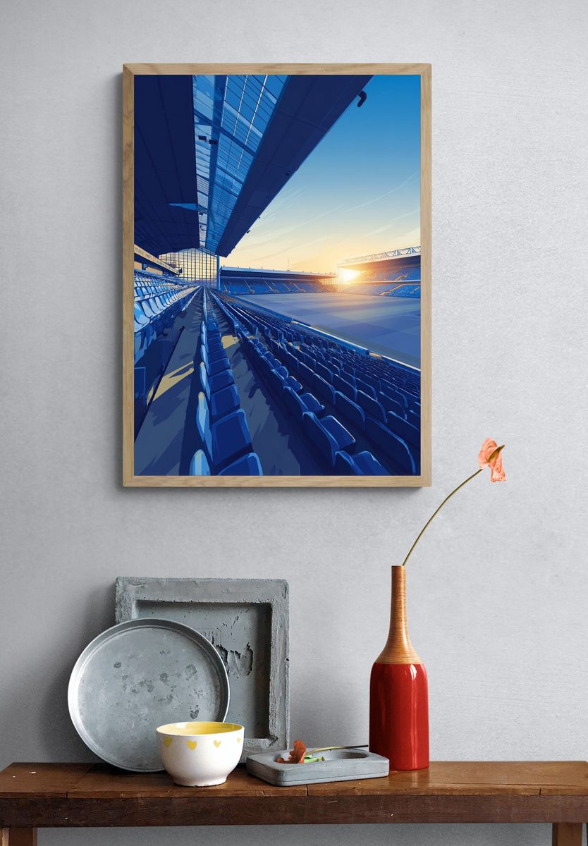 Stadium at Sunset — Digital Art Print. — room view 3