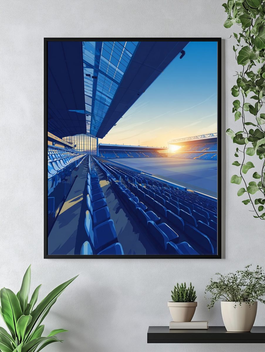 Stadium at Sunset — Digital Art Print. — room view 4