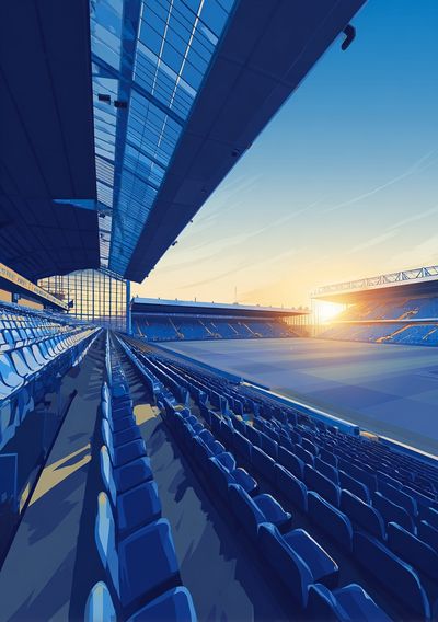Stadium at Sunset — Digital Art Print. poster print