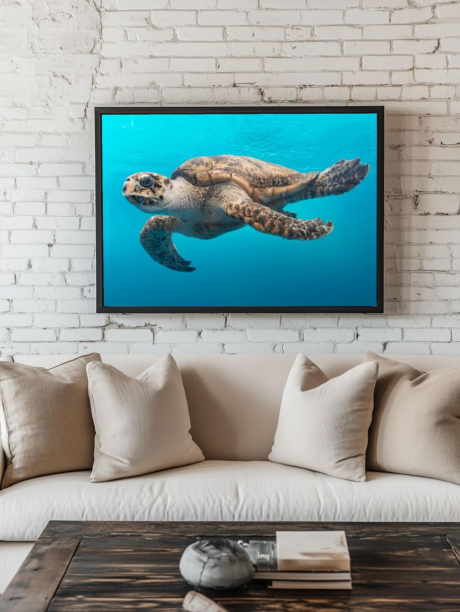 turtle glides water Texas State. room preview