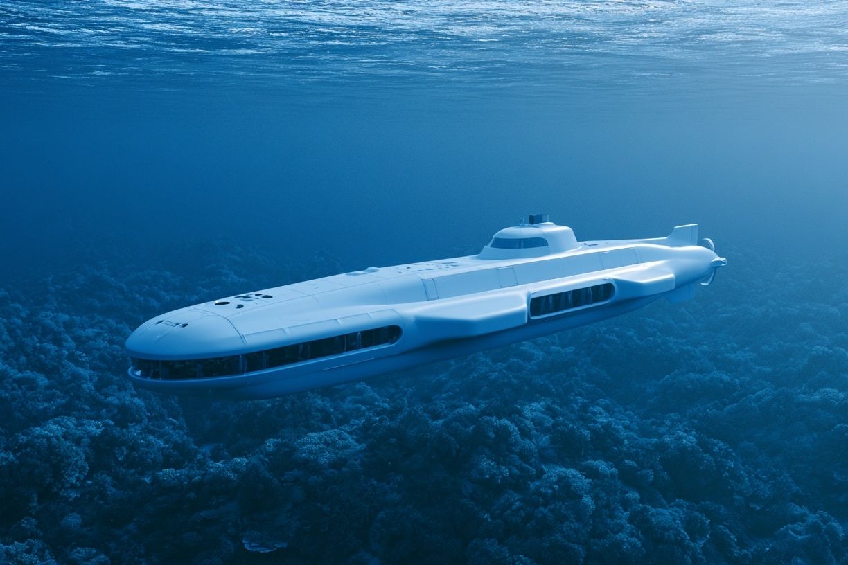 Submarine Underwater Scene Poster. poster — photography art
