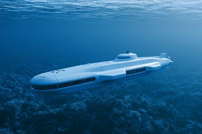 Submarine Underwater Scene Poster.