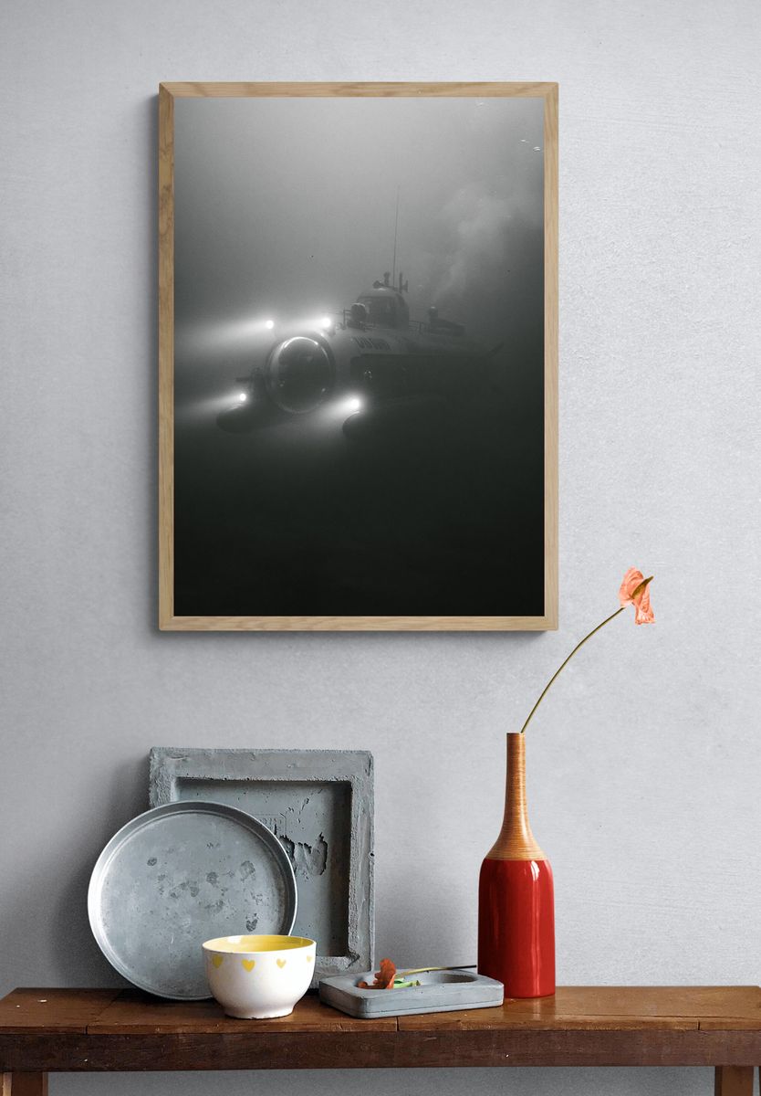 Submarine in Fog Photography Poster. — room view 3