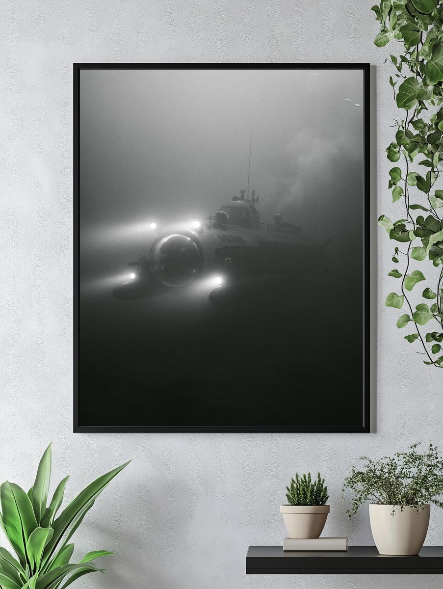 Submarine in Fog Photography Poster. — room view 4