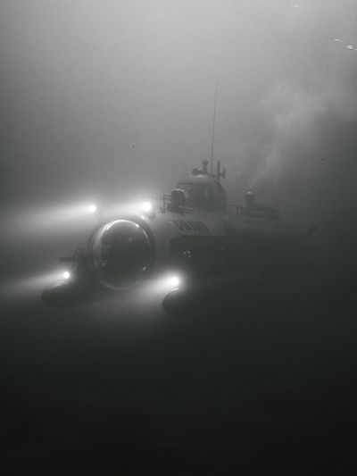 Submarine in Fog Photography Poster.