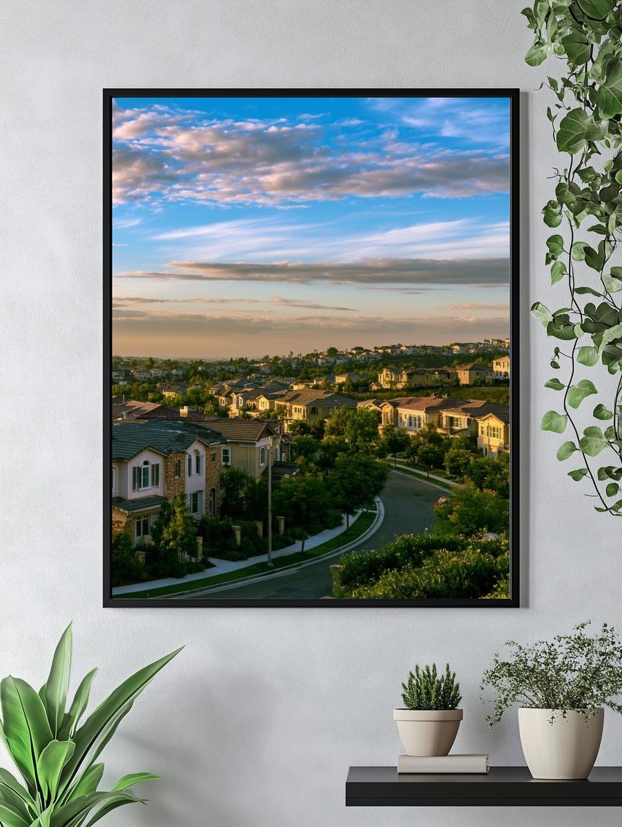 Suburban Sunset Landscape Poster. — room view 4