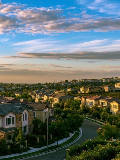 Suburban Sunset Landscape Poster.