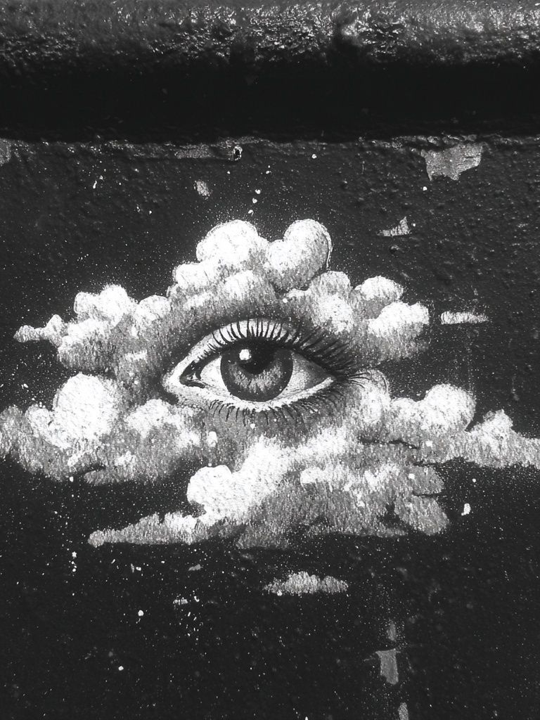 Surreal Eye in Clouds Print. poster — fine-art art