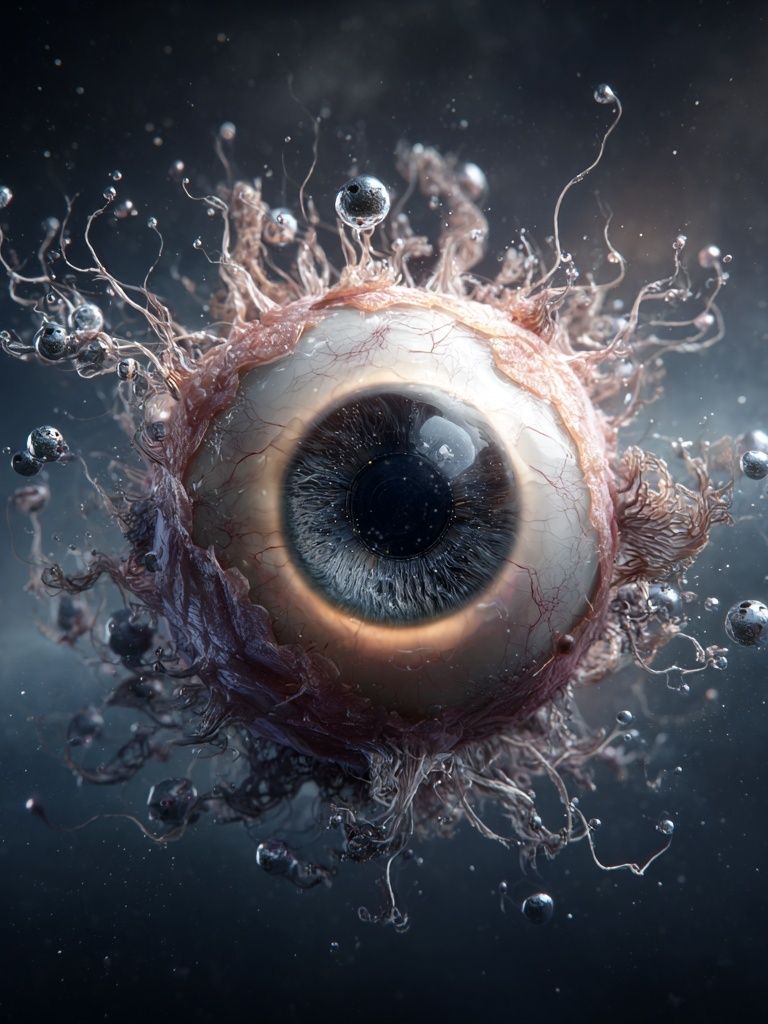 Surreal Floating Eye Poster. poster detail