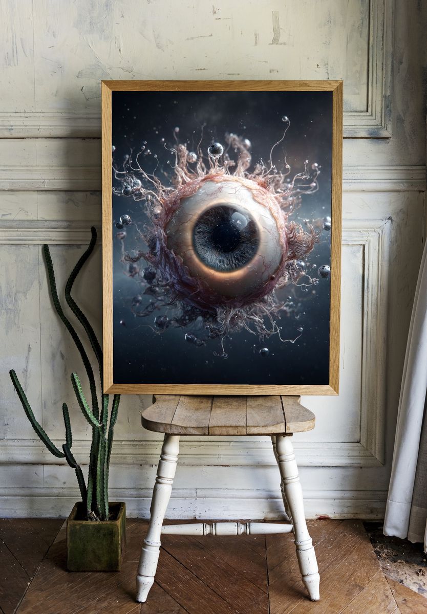 Surreal Floating Eye Poster. — room view 1