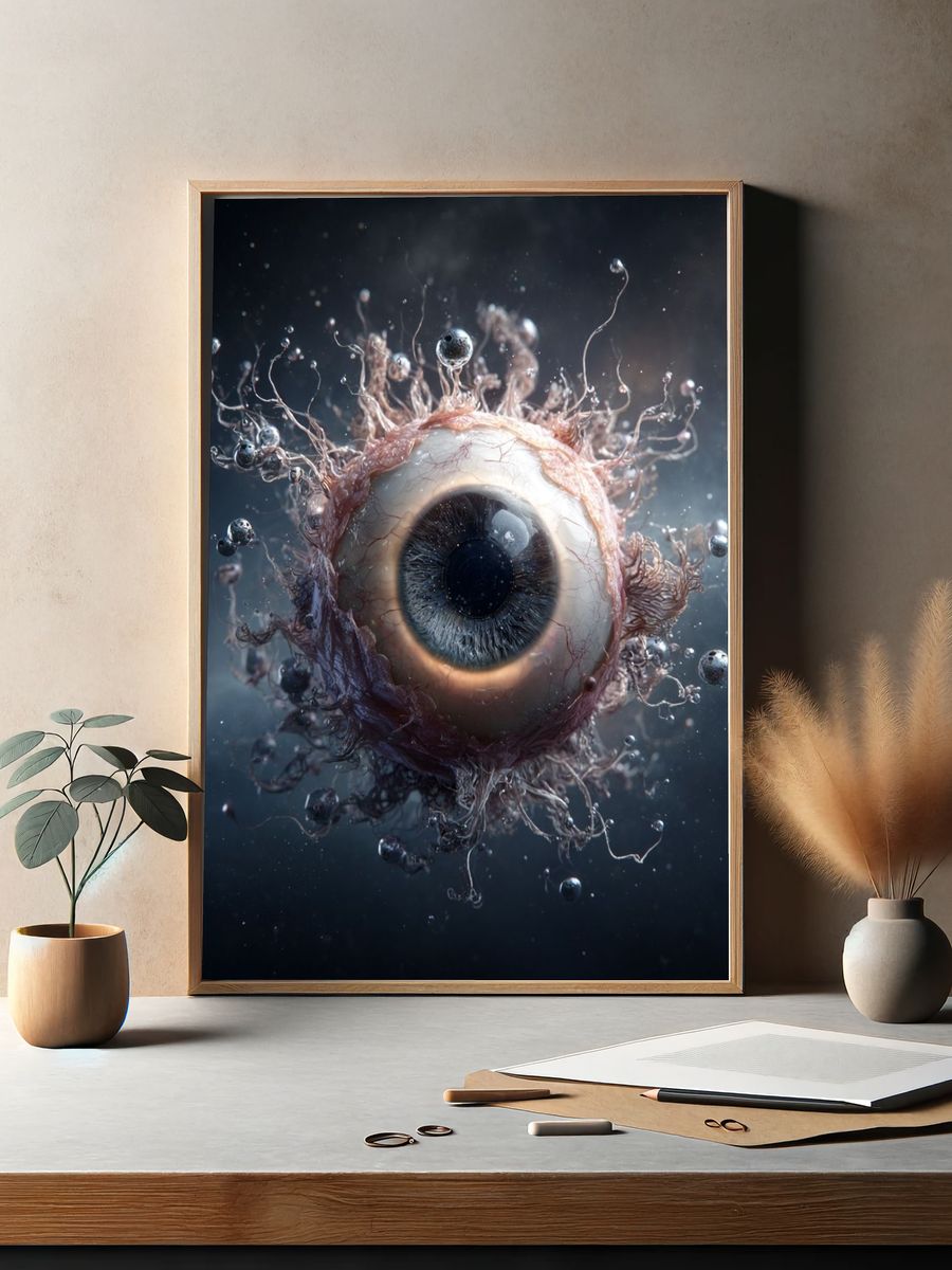 Surreal Floating Eye Poster. — room view 2