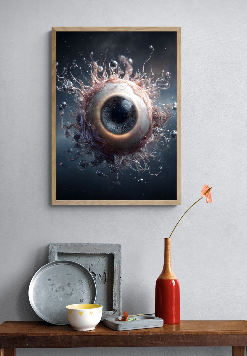 Surreal Floating Eye Poster. — room view 3
