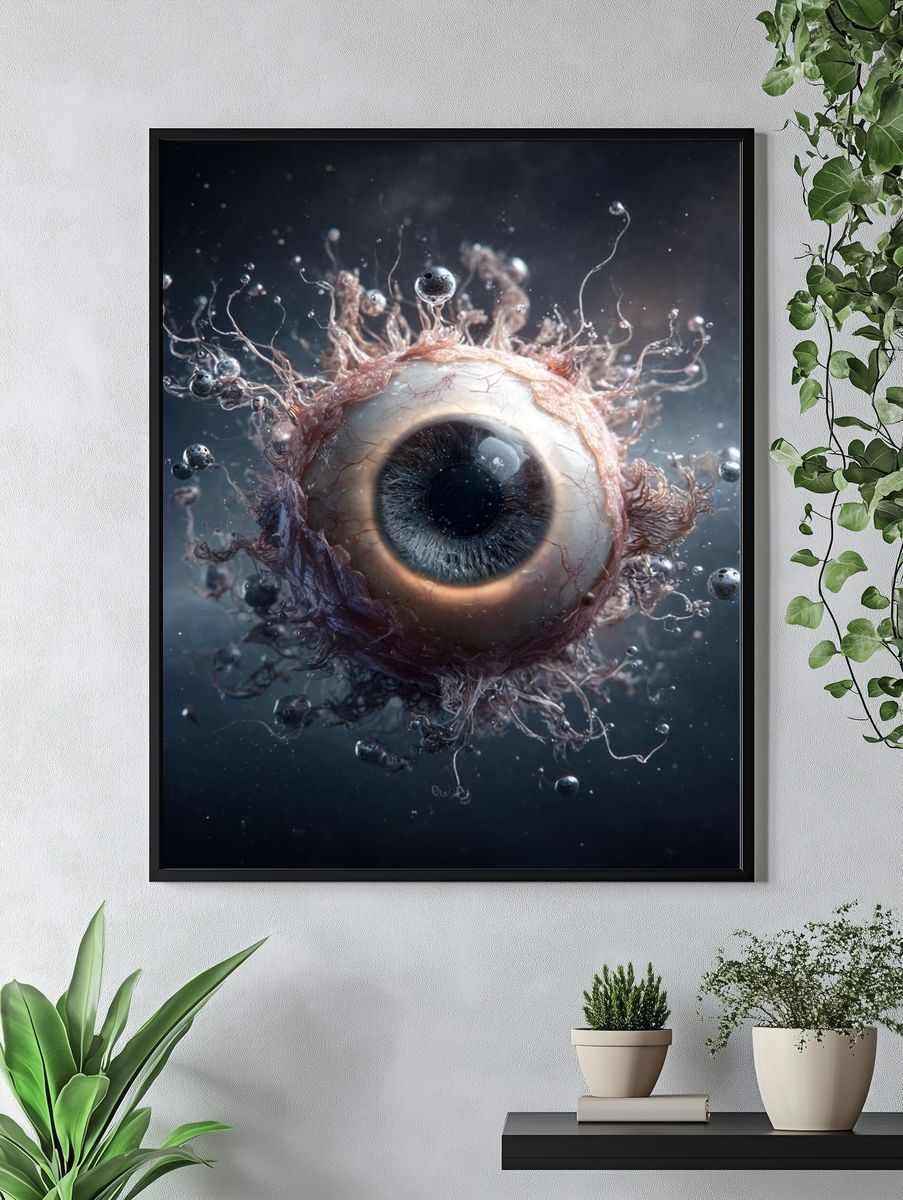 Surreal Floating Eye Poster. — room view 4