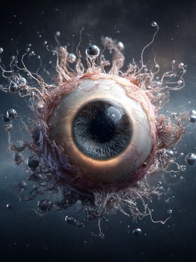 Surreal Floating Eye Poster. poster