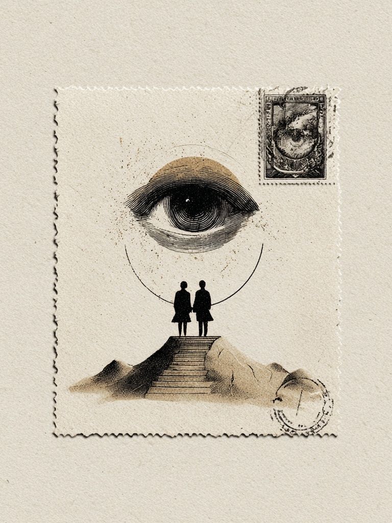 Surreal Eye Stairway Print. poster detail