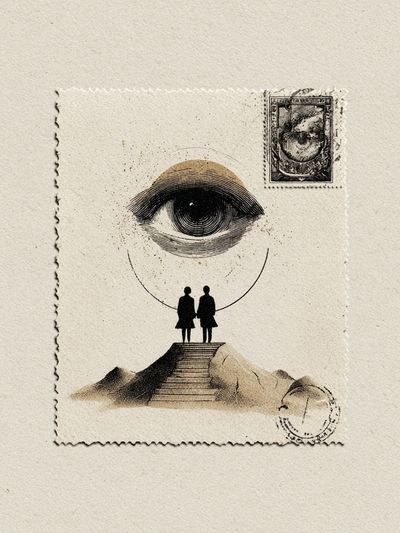 Surreal Eye Stairway Print. poster print