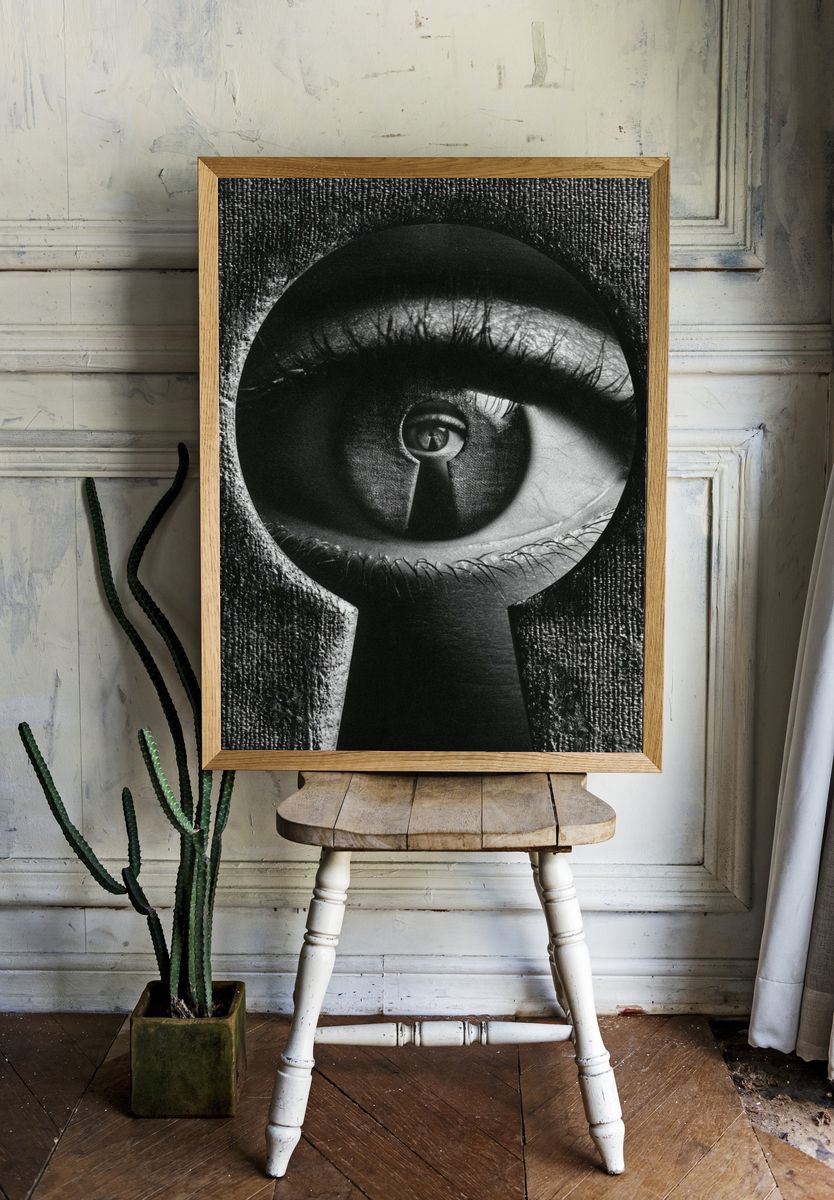 Surreal Keyhole Eye Poster. — room view 1