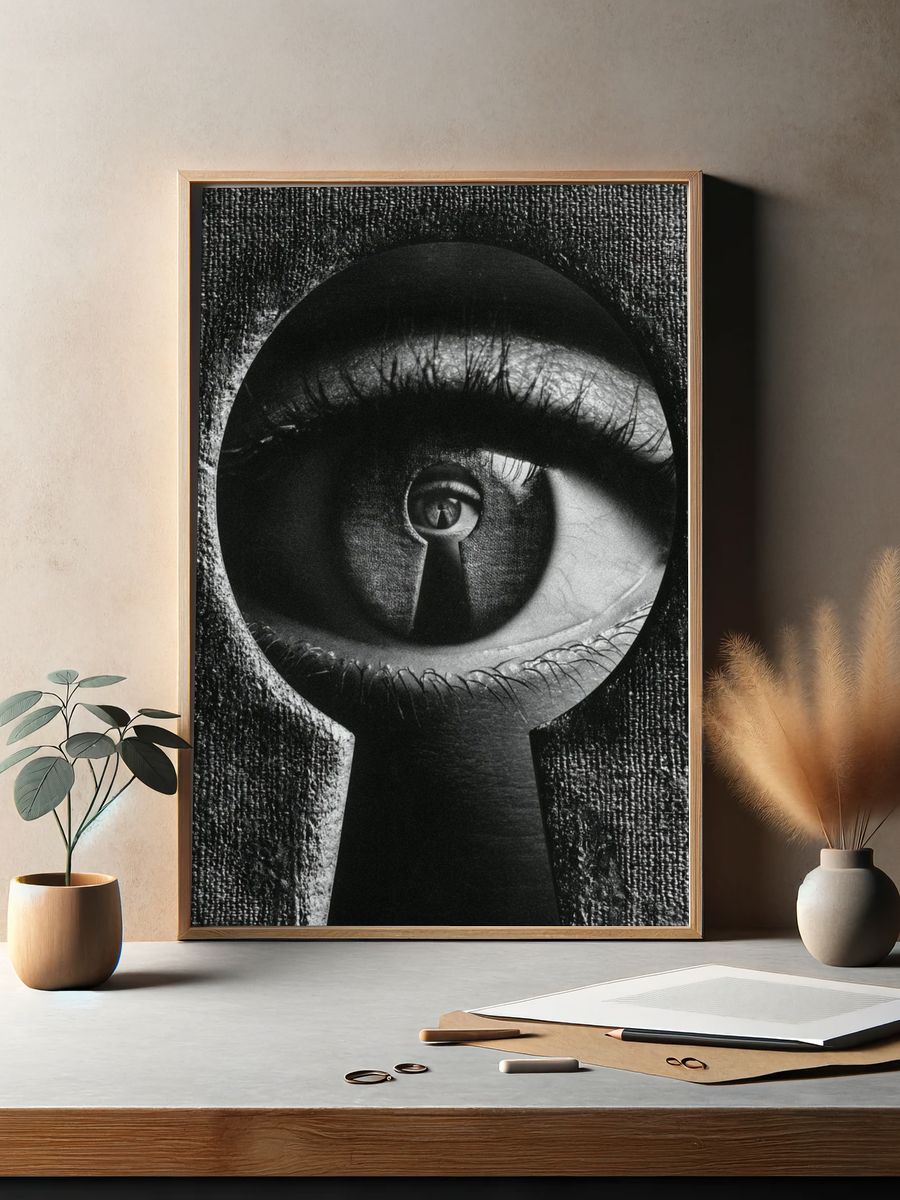 Surreal Keyhole Eye Poster. — room view 2