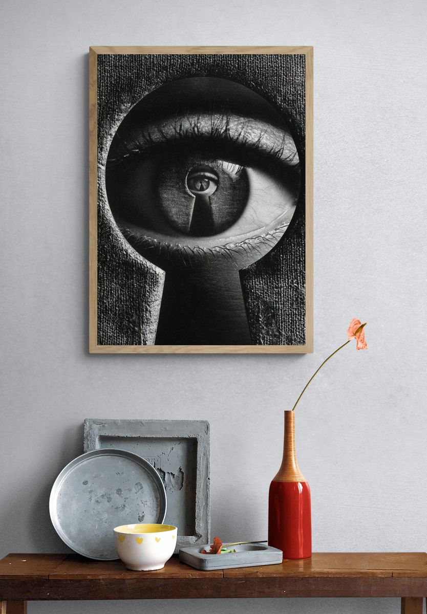 Surreal Keyhole Eye Poster. — room view 3