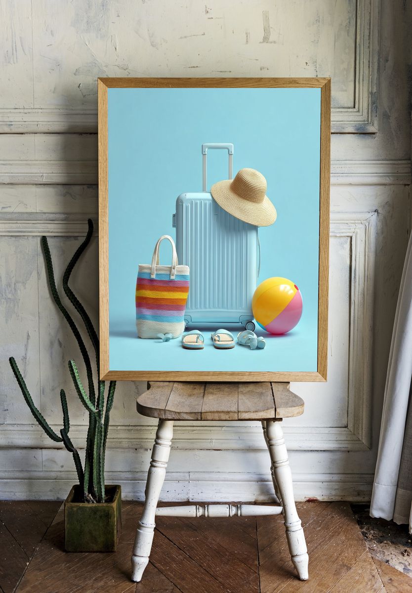 Summer Travel Still Life Poster. room preview