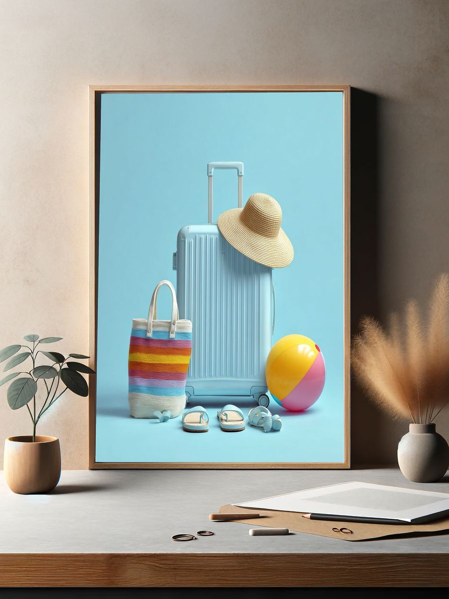 Summer Travel Still Life Poster. — room view 2