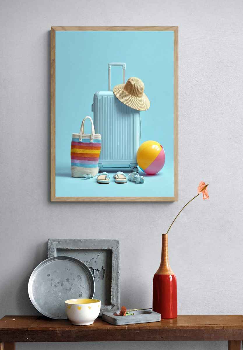 Summer Travel Still Life Poster. — room view 3