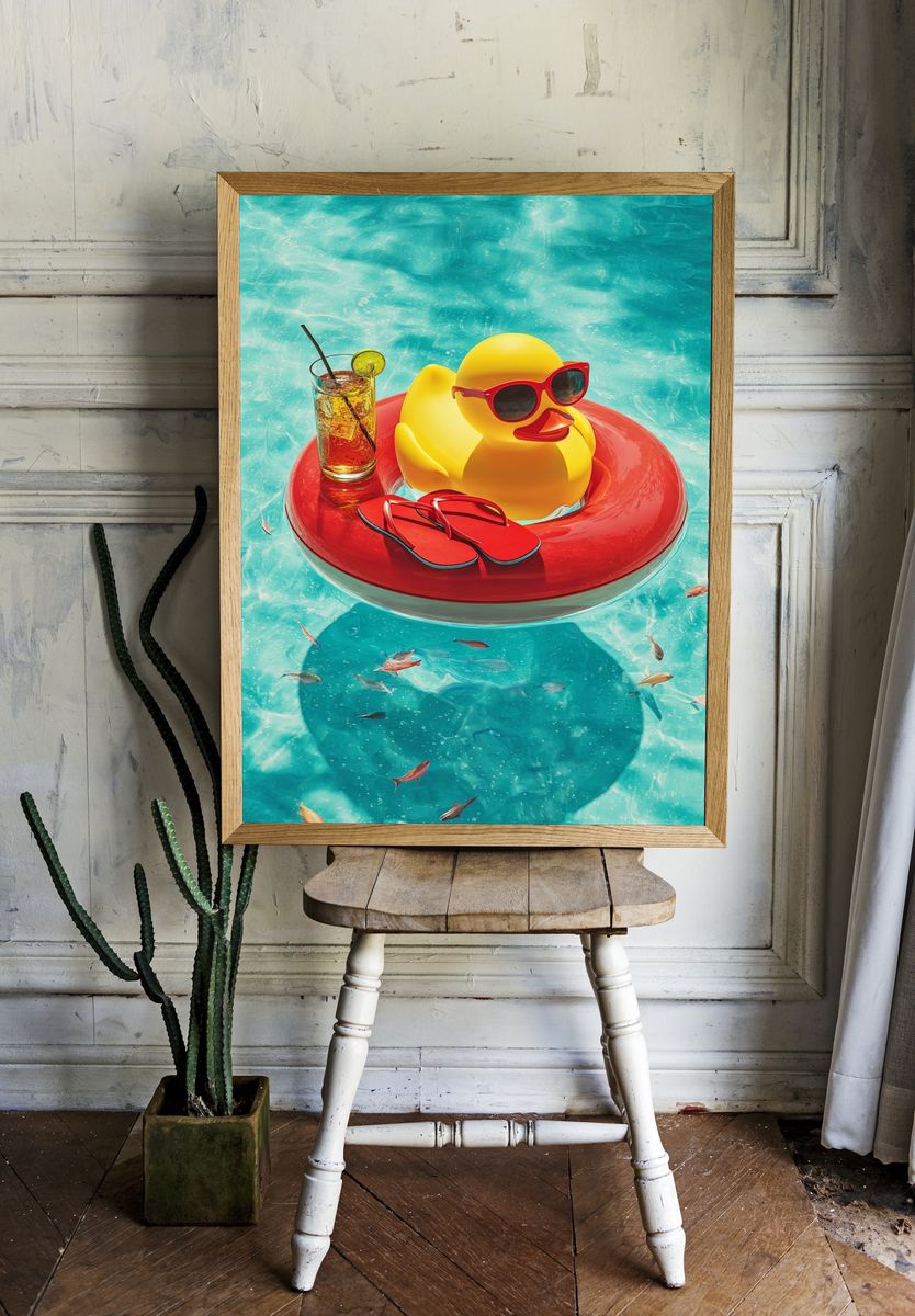Summer Vibes — Fun Pool Print. — room view 1