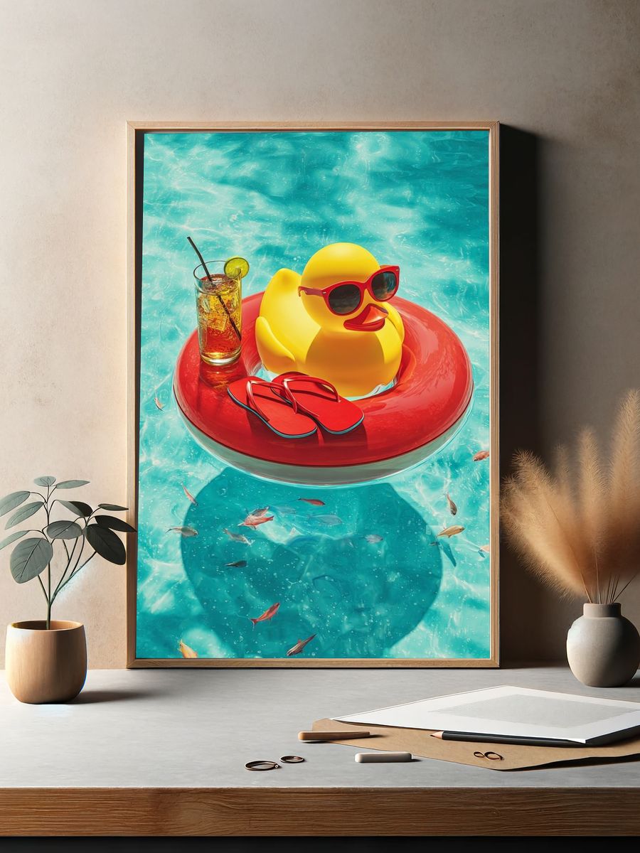 Summer Vibes — Fun Pool Print. — room view 2