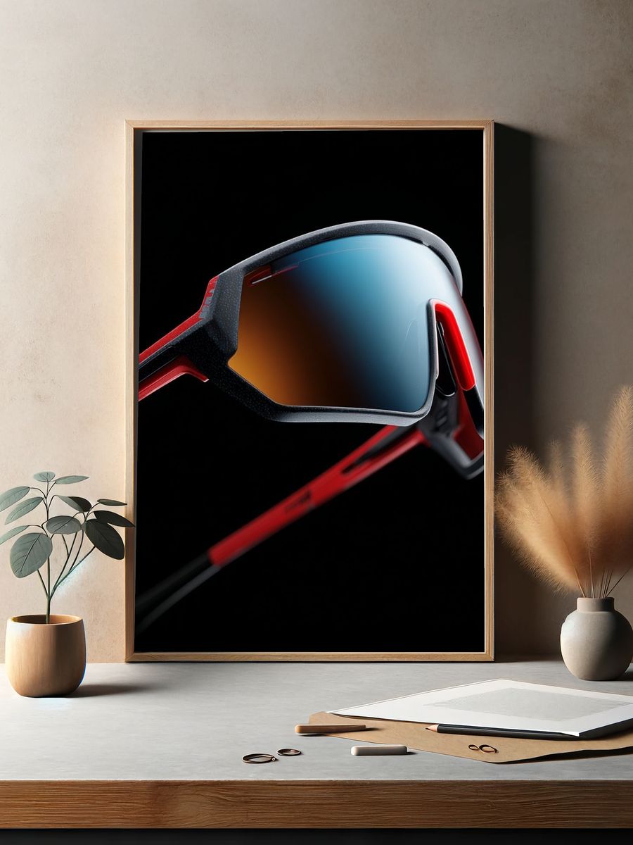 Sleek Sports Sunglasses Photography Poster. — room view 2