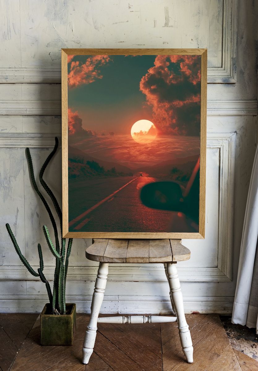 Sunset Road Dreamscape Poster. — room view 1
