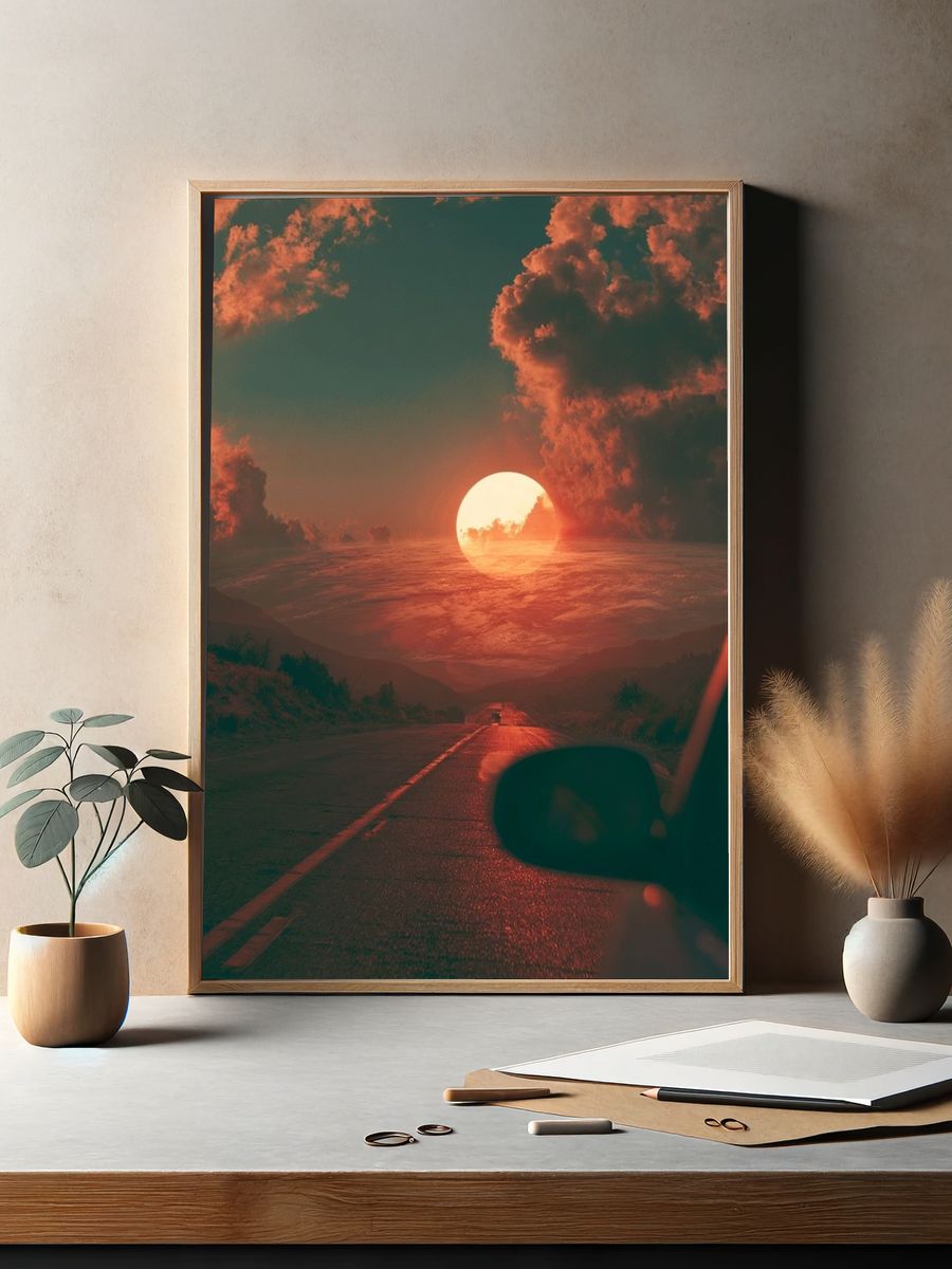 Sunset Road Dreamscape Poster. — room view 2