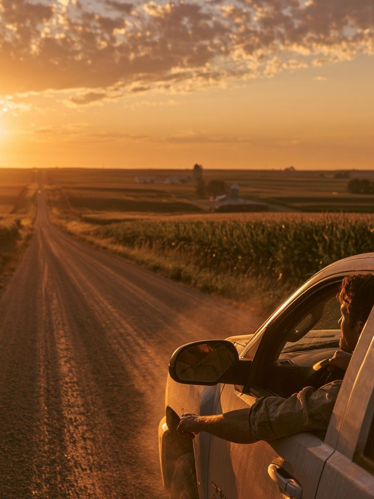Sunset Country Drive Photography Poster. poster detail