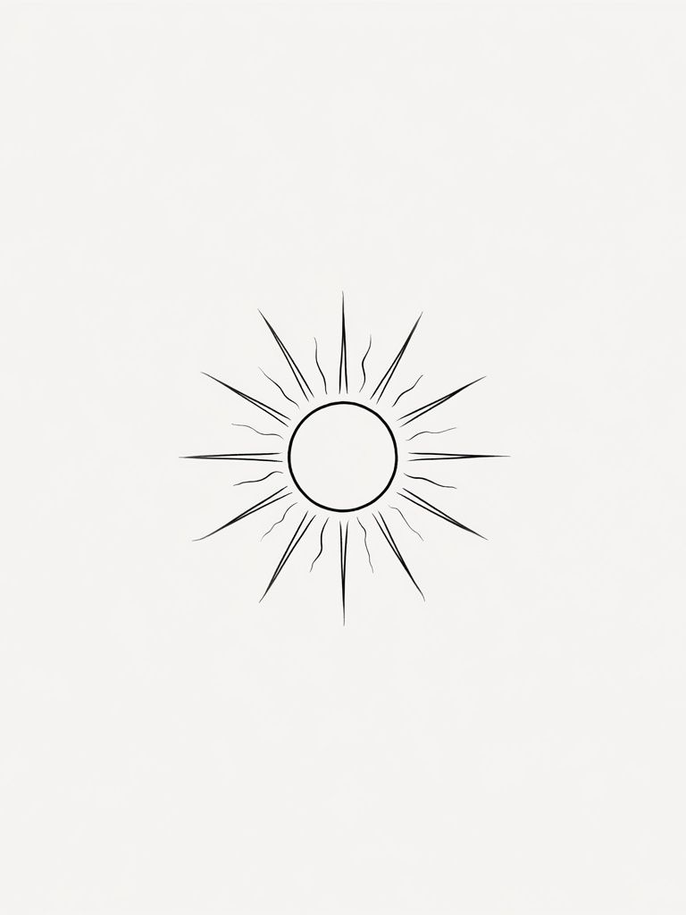 Minimal Sunburst Line Art Poster. poster — minimalist art