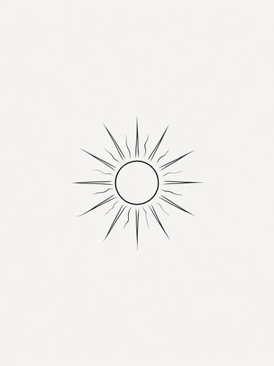 Minimal Sunburst Line Art Poster. poster