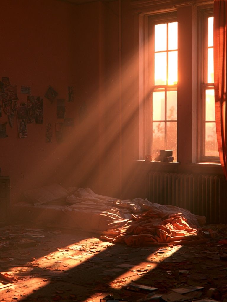 Sunlit Bedroom Interior Poster. poster — photography art