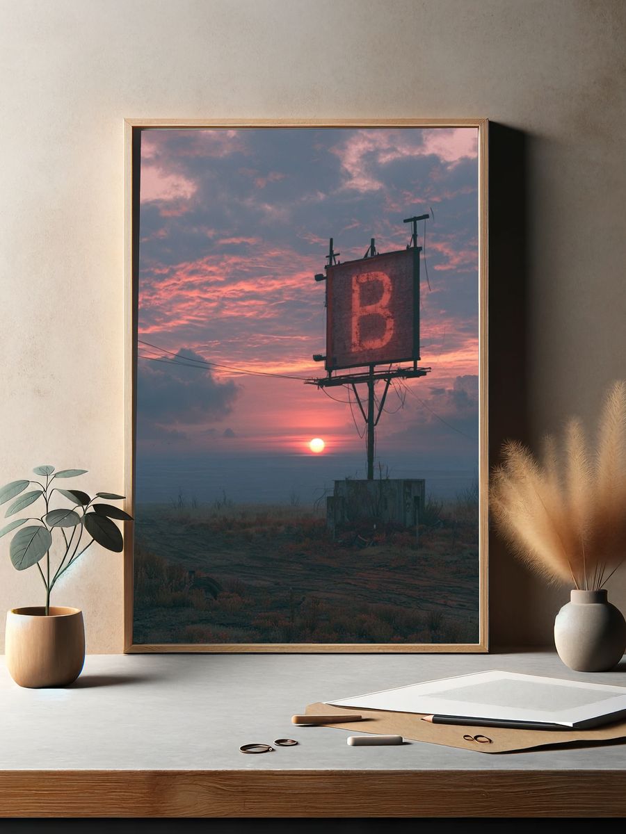 Sunset Billboard Landscape Poster. — room view 2
